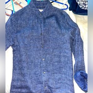 Jack wills deep blue linen long sleeve